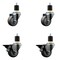 Service Caster 3'' Gray Poly Wheel Swivel 1-7/8'' Expanding Stem Caster Set 2 Brakes, 4PK SCC-EX20S314-PPUB-2-PLB-2-178 - alternate 1